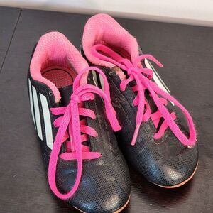 Adidas Soccer Cleats‎ Youth Kids Boys Size 11K Black Pink Athletic Conquisto
